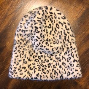 Leopard print beanie